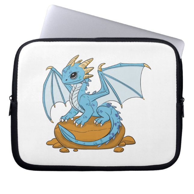 Little Blue Dragon Laptop Sleeve (Front)