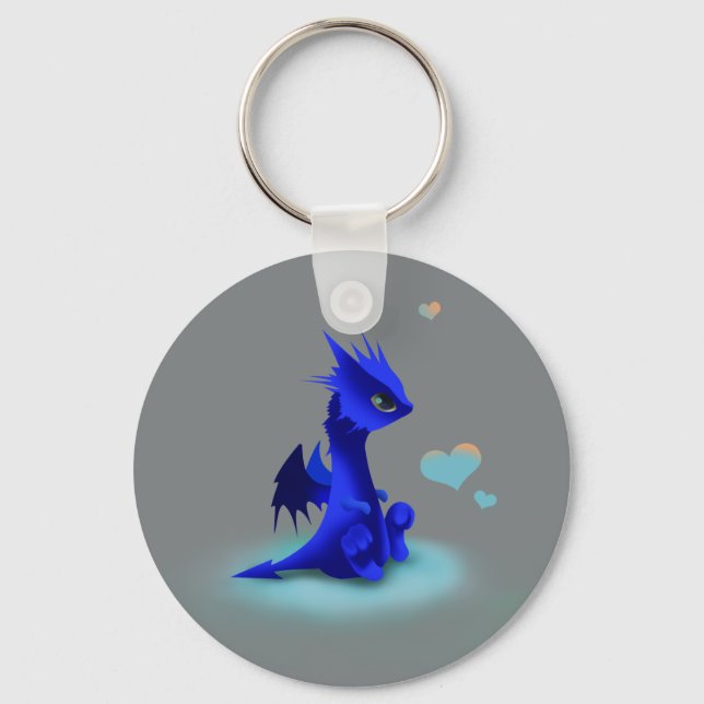 Little blue dragon of love keychain (Front)