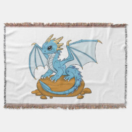 Little Blue Dragon Throw Blanket