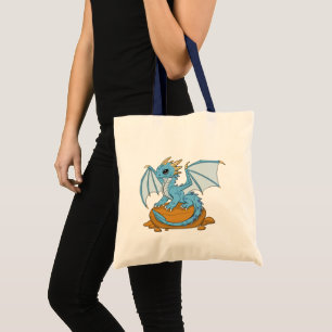 Little Blue Dragon Tote Bag