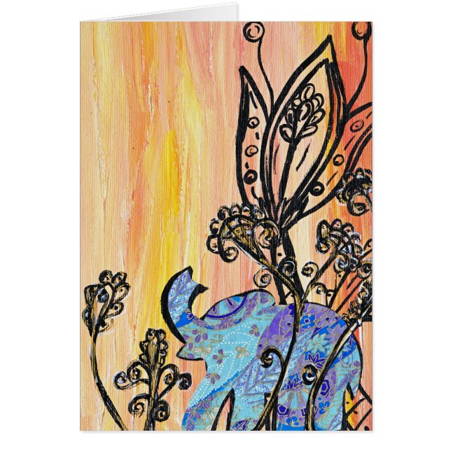 Little Blue Elephant Card (Front)