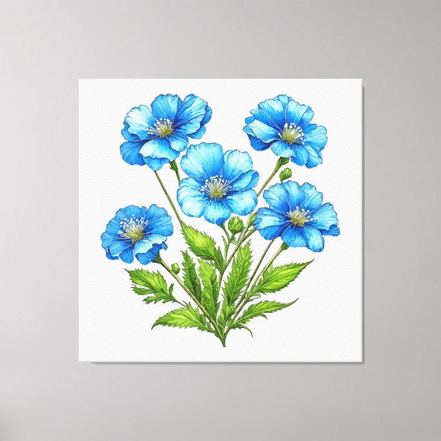 Little Blue Flowers Canvas Print (Front)