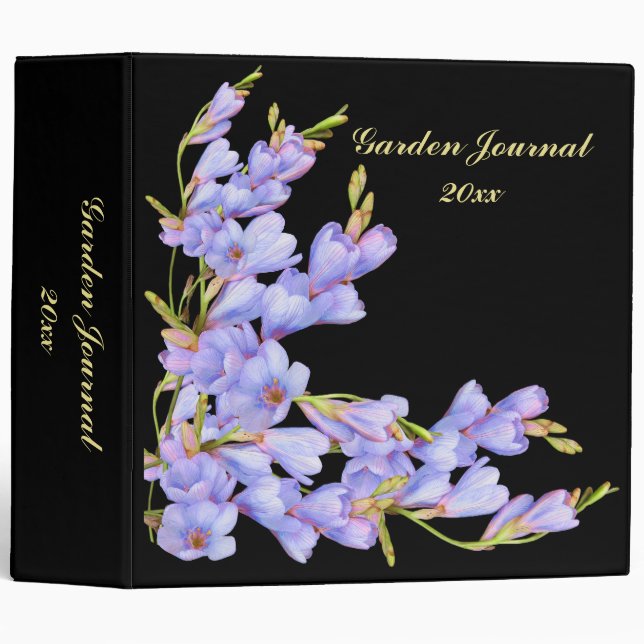 Little Blue Flowers Garden Journal Binder (Front/Spine)
