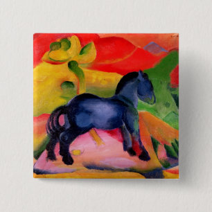 Little Blue Horse, 1912 2 Inch Square Button