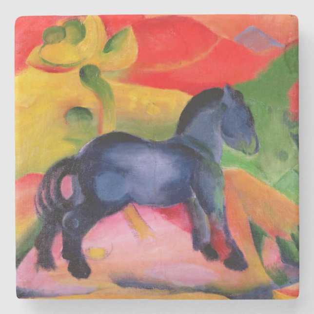 Little Blue Horse, 1912 Stone Coaster (Front)