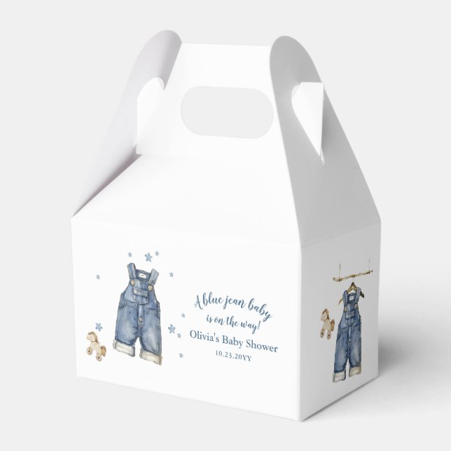 Little Blue Jean Baby Shower Favor Box (Front Side)