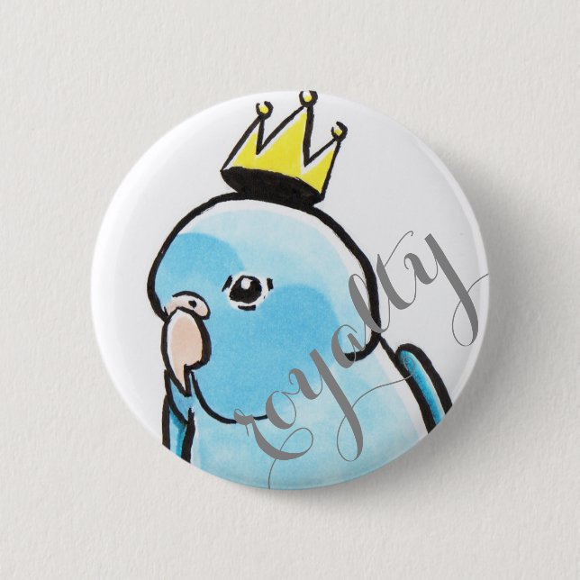 Little Blue King 2 Inch Round Button (Front)