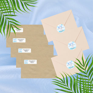 Little Blue Lamb Baby Shower Sticker