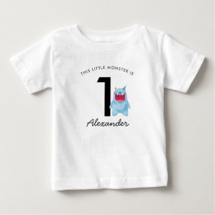 Little Blue Monster Birthday Any Age Baby T-Shirt