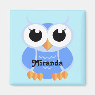 "Little Blue Owl" - personalized Magnet