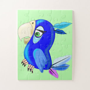 Little Blue Parrot Jigsaw Puzzle