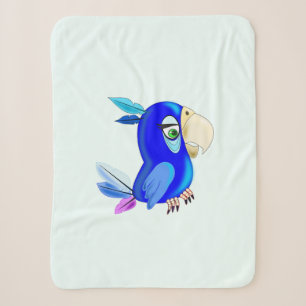 Little Blue Parrot Sherpa Blanket