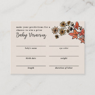 Little Blue Pumpkin Baby Boy Shower Guessing Game Enclosure Card