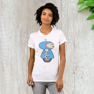 Little Blue Robot Womens T-Shirt