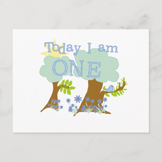 Little Bluebird 1st Birthday Tshirts and Gifts Postcard (Front)