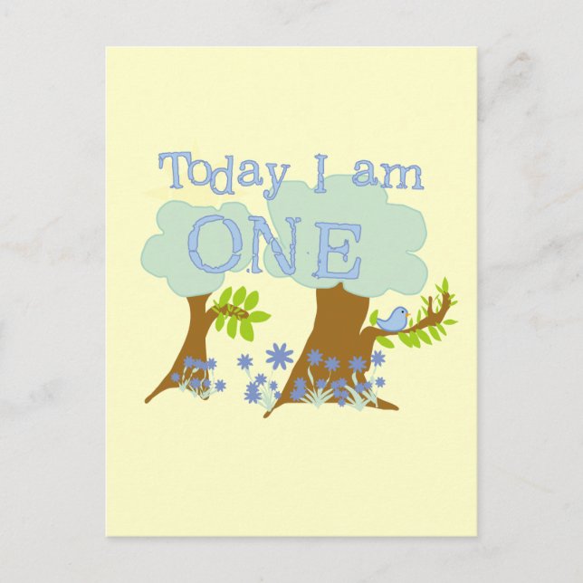 Little Bluebird 1st Birthday Tshirts and Gifts Postcard (Front)