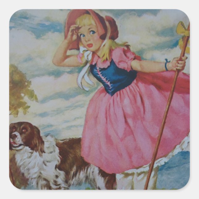 Little Bo Beep Square Sticker (Front)