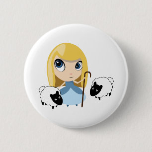 Little Bo Peep and her Sheep 2 Inch Round Button