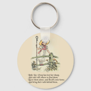 Little Bo Peep art print drawing illustration Keychain
