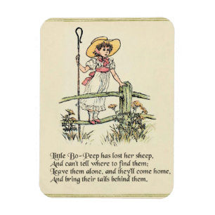 Little Bo Peep art print drawing illustration Magnet