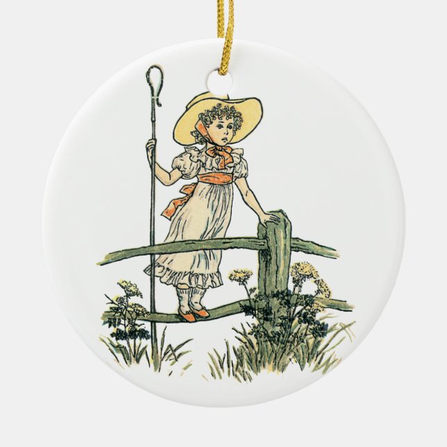 Little Bo Peep Ceramic Ornament (Front)