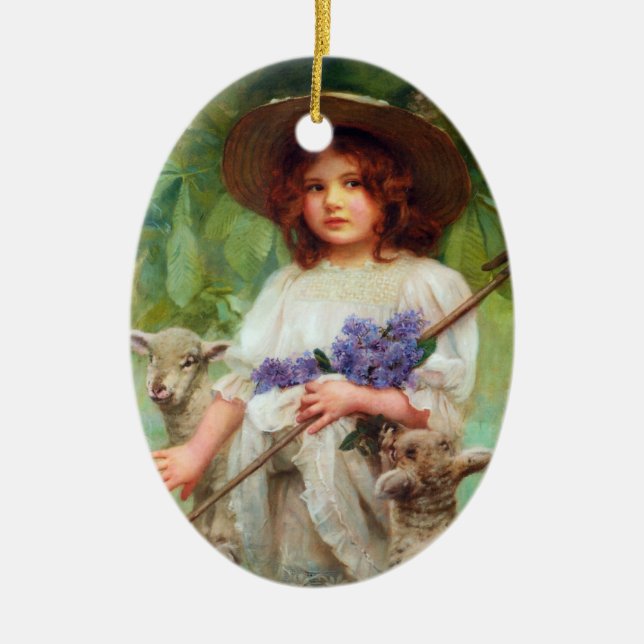 Little Bo Peep Ceramic Ornament (Front)