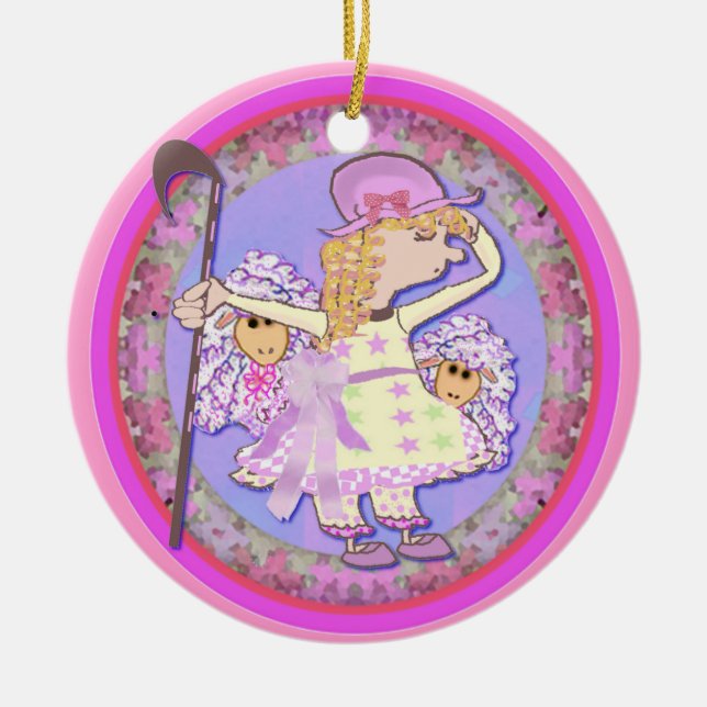 Little Bo Peep Ceramic Ornament (Front)