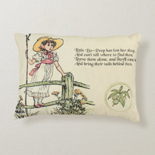 Little Bo-Peep: Classic Kate Greenaway Nursery Accent Pillow