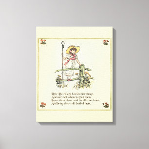 Little Bo-Peep: Classic Kate Greenaway Nursery Canvas Print