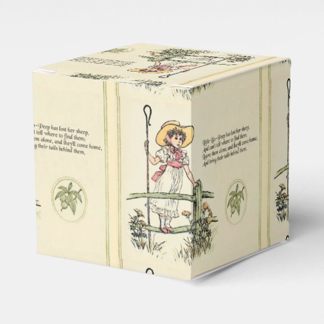 Little Bo-Peep: Classic Kate Greenaway Nursery Favor Box (Front Side)