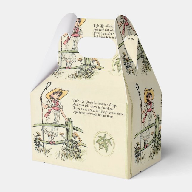 Little Bo-Peep: Classic Kate Greenaway Nursery Favor Box (Front Side)