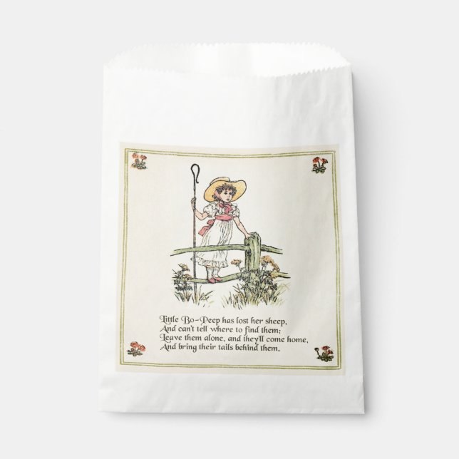 Little Bo-Peep: Classic Kate Greenaway Nursery Favour Bag (Front)
