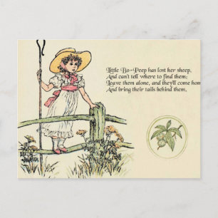 Little Bo-Peep: Classic Kate Greenaway Nursery Postcard