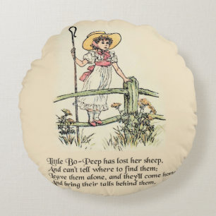 Little Bo-Peep: Classic Kate Greenaway Nursery Round Pillow
