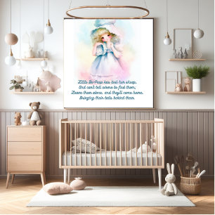 Little bo peep cute soft watercolors photo print