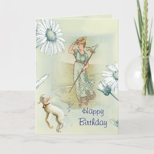 Little Bo Peep Happy Birthday Card (Front)