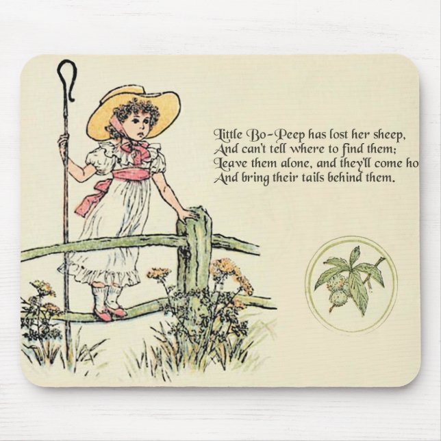 Little Bo Peep Nursery Rhyme Mouse Pad (Front)