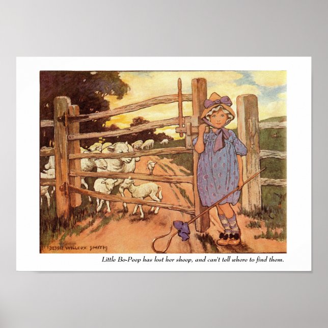 Little Bo-Peep Nursery Rhyme Print (Front)