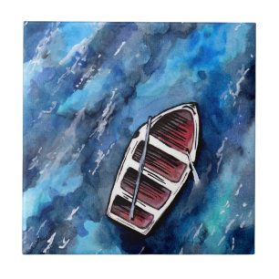 Little Boat on the Ocean Tile