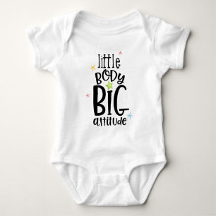 Little Body, Big Attitude Stars Typographic Baby Bodysuit