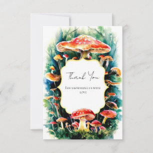 Little Boho Mushroom Baby Shower Thank You Card