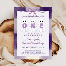 Little Boo a un an Invitation 1er anniversaire vio