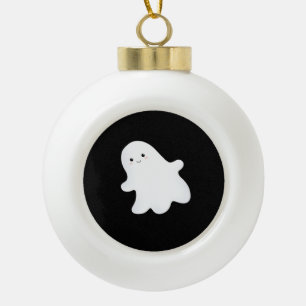 Little Boo Aesthetic Cool Style Ceramic Ball Christmas Ornament
