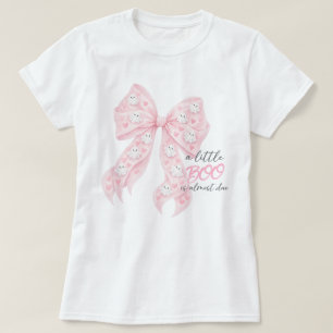 Little Boo Almost Due Bow Halloween Baby Shower T-Shirt