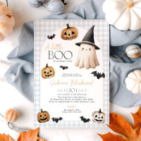 Little Boo Baby Shower Blue Ghost Pumpkin