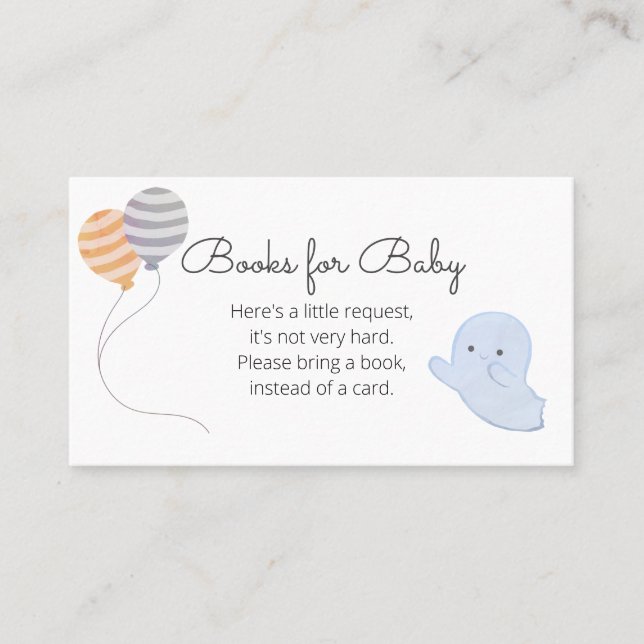 Little Boo Baby Shower Books for Baby Request Business Card (Front)