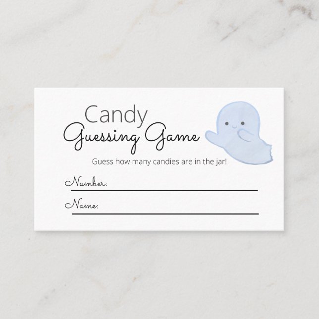 Little Boo Baby Shower Candy Guessing Game Business Card (Front)