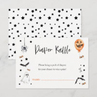 Little boo Baby shower Diaper raffle card