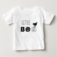 Little Boo black cat pumpkin face custom Halloween