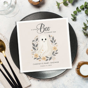 Little Boo Boho Ghost Halloween Baby Shower Napkin